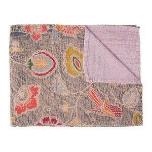 Taj Hotel Home Decor Kantha Cotton Throw | 1-Piece | Multicolor | 50"x70"